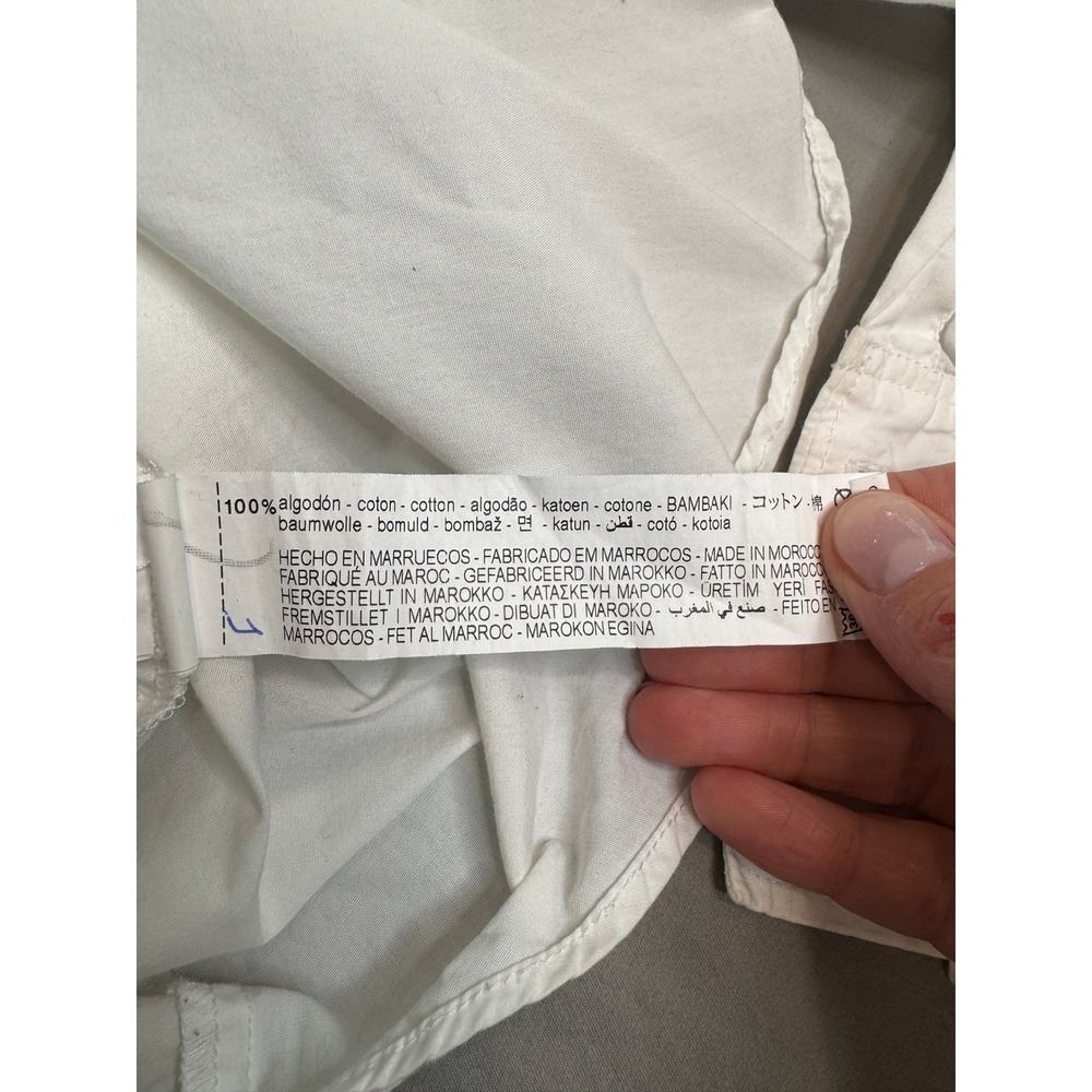 Zara Basic White Oversized Button Down Shirt Long Sleeve Cotton Poplin Large - Picture 12 of 12